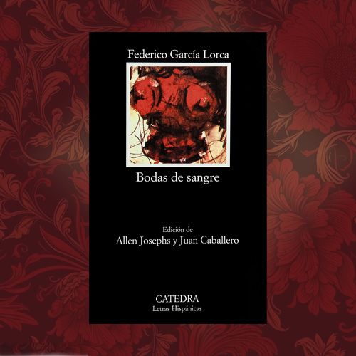 La portada de un libro negro titulado "Bodas de sangre" de Federico García Lorca.