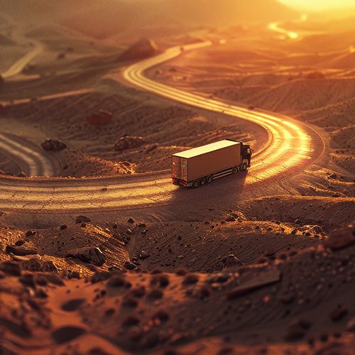 Imagen con IA de una carretera en marte