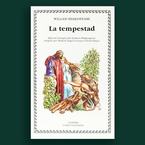 La portada del libro "La tempestad" de William Shakespeare.