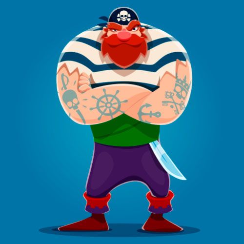 Dibujo de un pirata estereotípico