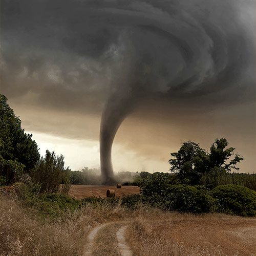 Tornado en un campo