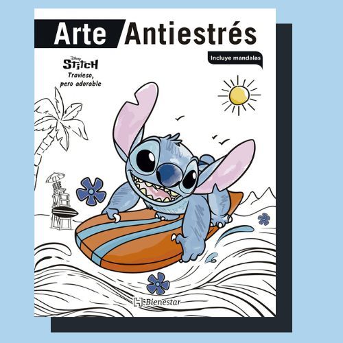 La portada del libro Arte antiestrés. Stitch. Desastroso pero adorable.