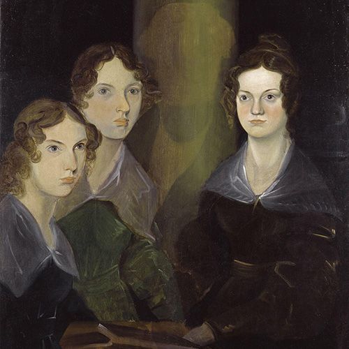 Retrato de las tres hermanas Bronte. Escritoras inglesas.