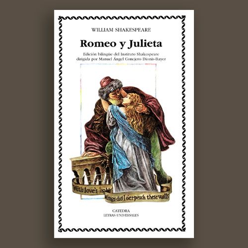 La portada del libro "Romeo y Julieta" de William Shakespeare.