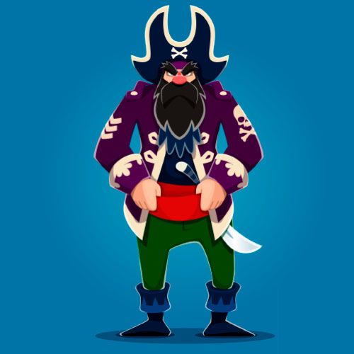 Dibujo del pirata Barbanegra