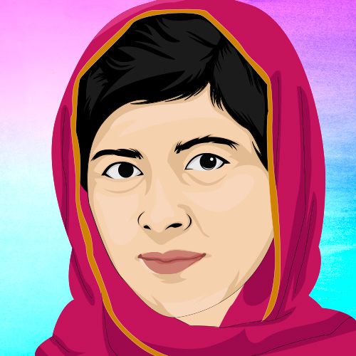 Ilustración de la activista Malala Yousafzai
