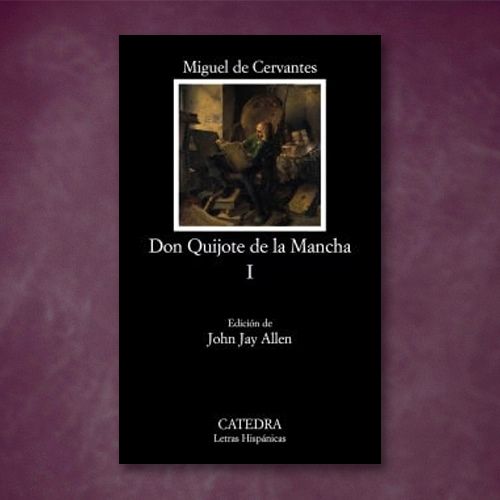 La portada del libro "Don Quijote de la Mancha I" de Miguel de Cervantes.